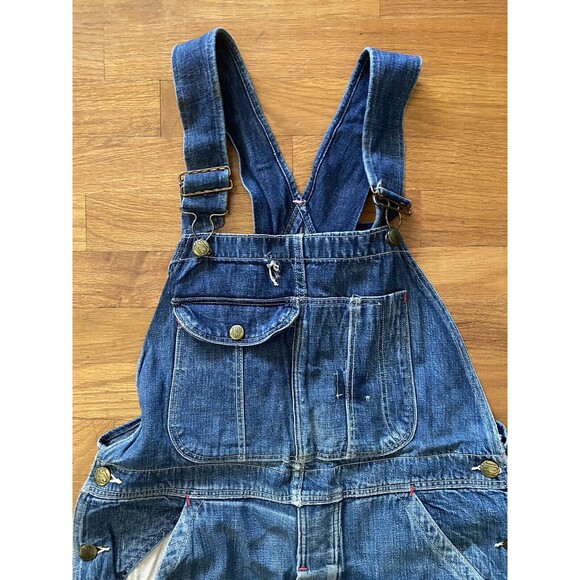 Vintage Rare Test Sanforized by Rice Stix Denim Overalls Bibs Sanforized 38x28 - Picture 3 of 9